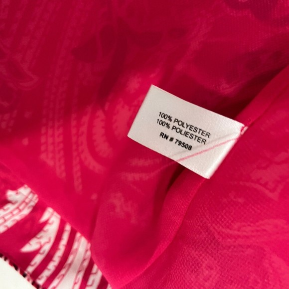 Violet & Claire Pink Paisley Open Front Kimono Top Womens Sz M Lined Boho Satin - Picture 6 of 7